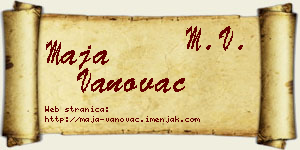 Maja Vanovac vizit kartica